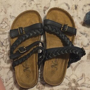 Women's Black Braided Sandals